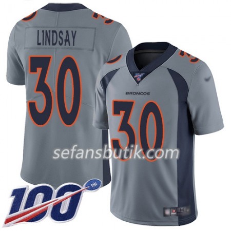 Denver Broncos Tröjor Phillip Lindsay 30 Nike Grå 100th - Herr Denver Broncos Tröjor Phillip Lindsay 30 Nike Grå 100th - Herr